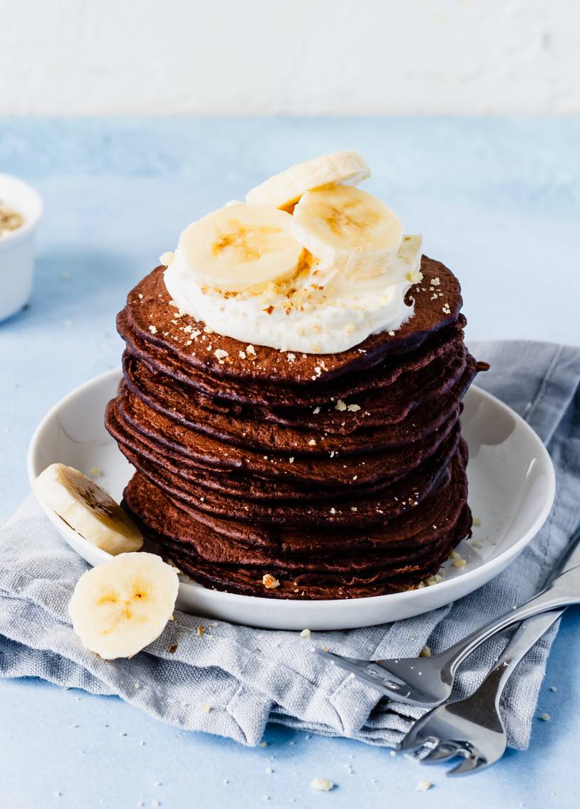 Schokopancakes mit Bananentopping