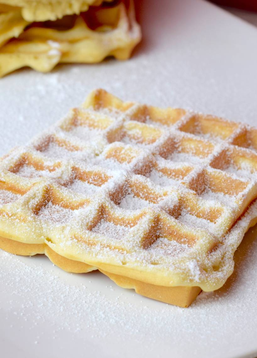 Waffeln mit Crème fraîche