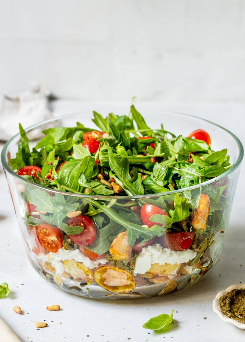 Kartoffel-Schichtsalat Tomate-Mozzarella