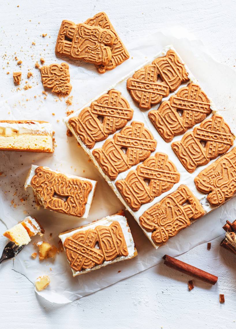 Cremiger Apfelkuchen mit Spekulatius