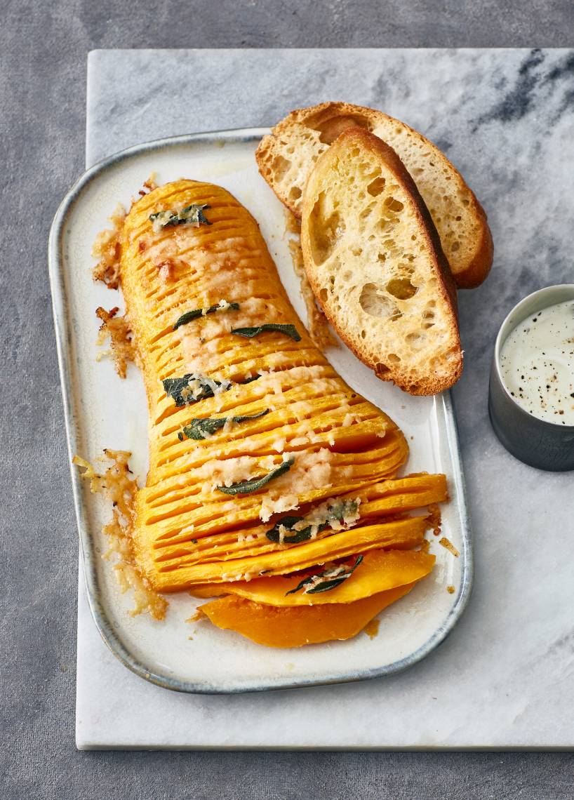 Hasselback-Kürbis aus dem Dampfgaraufsatz