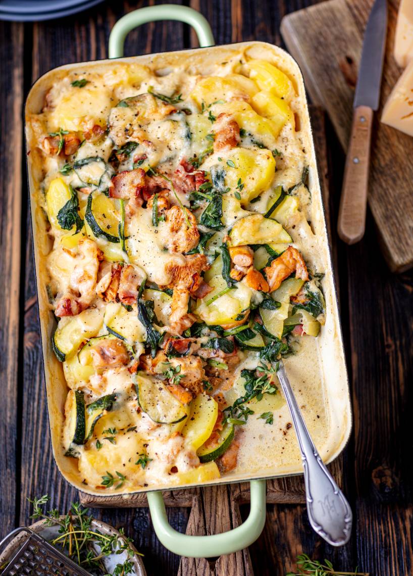 Kartoffelauflauf mit Pfifferlingen