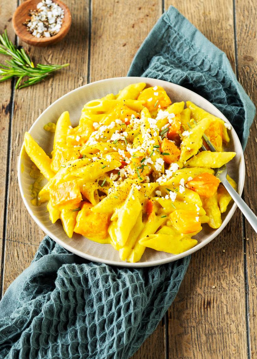 One-Pot-Pasta mit Kürbis