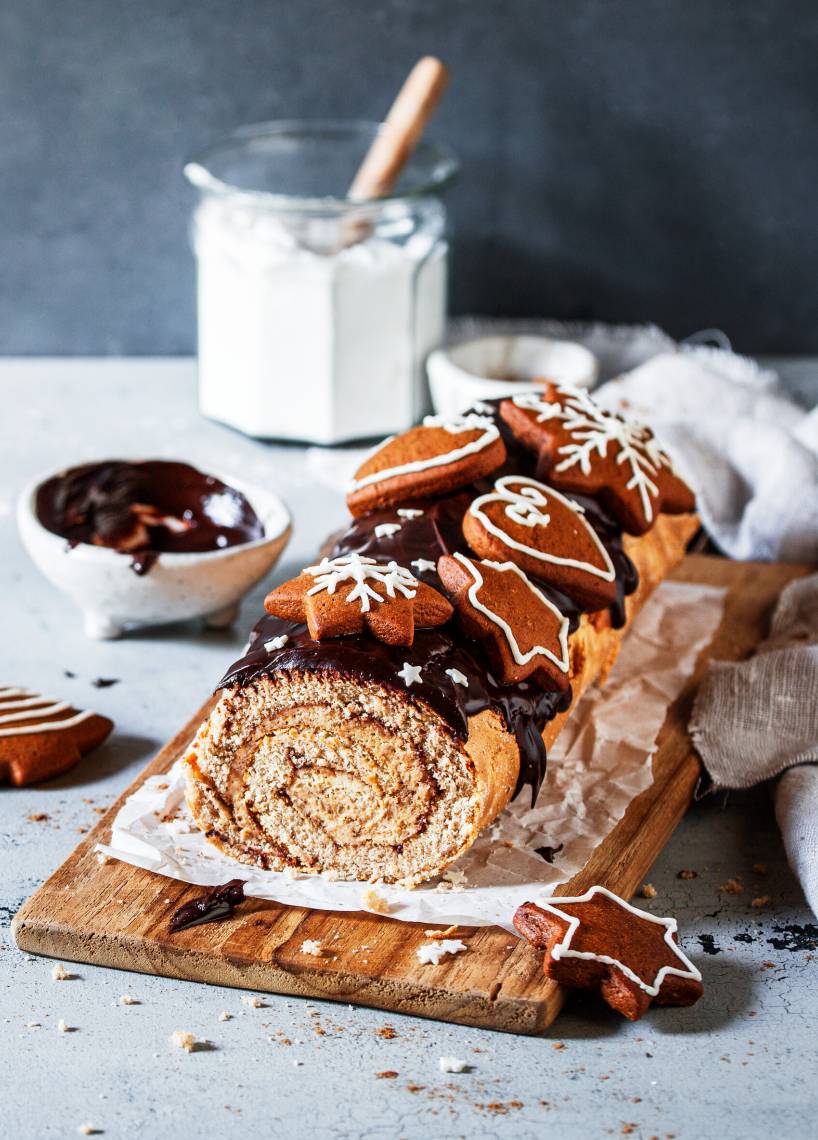 Lebkuchen-Biskuitrolle