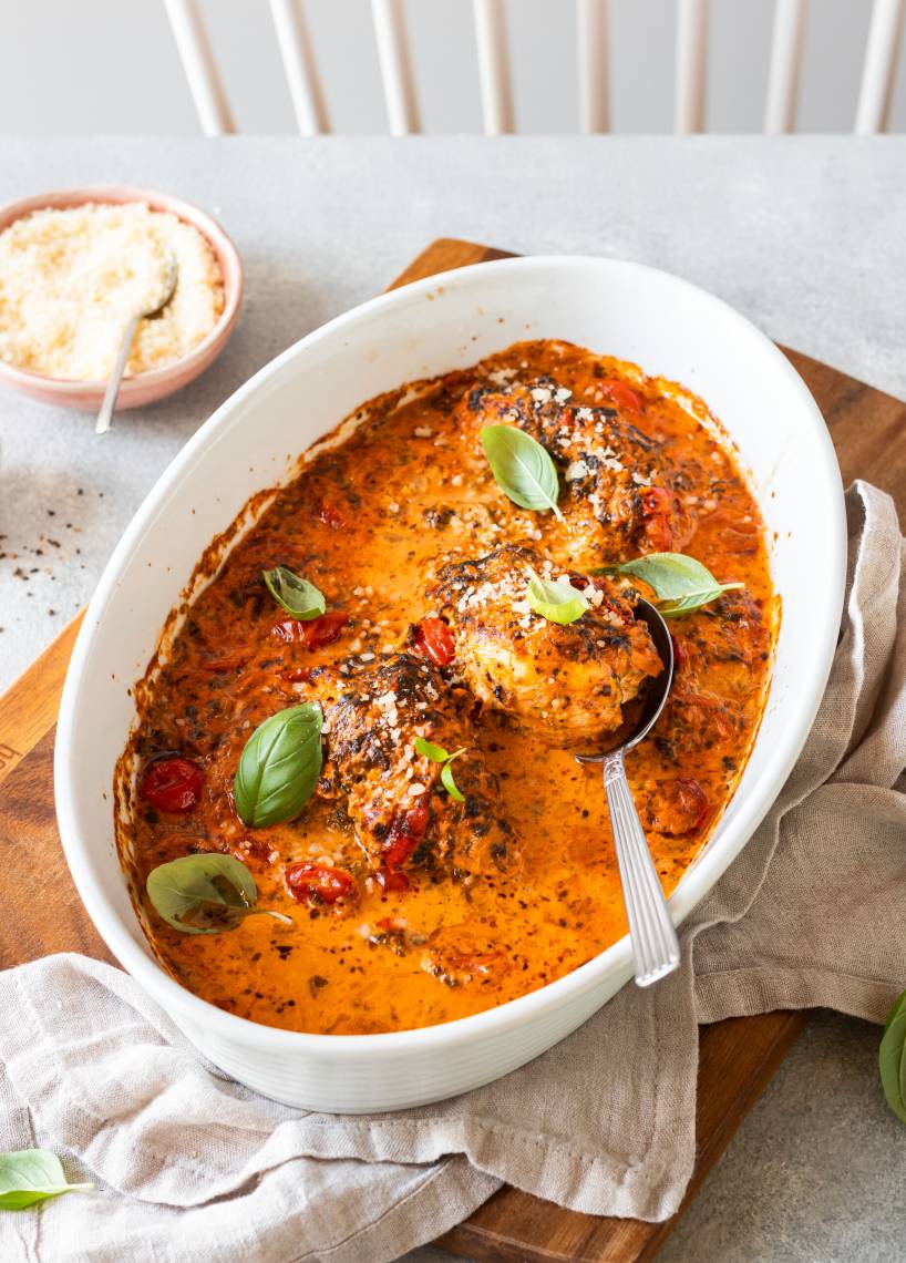 Hähnchen in Tomatensahne