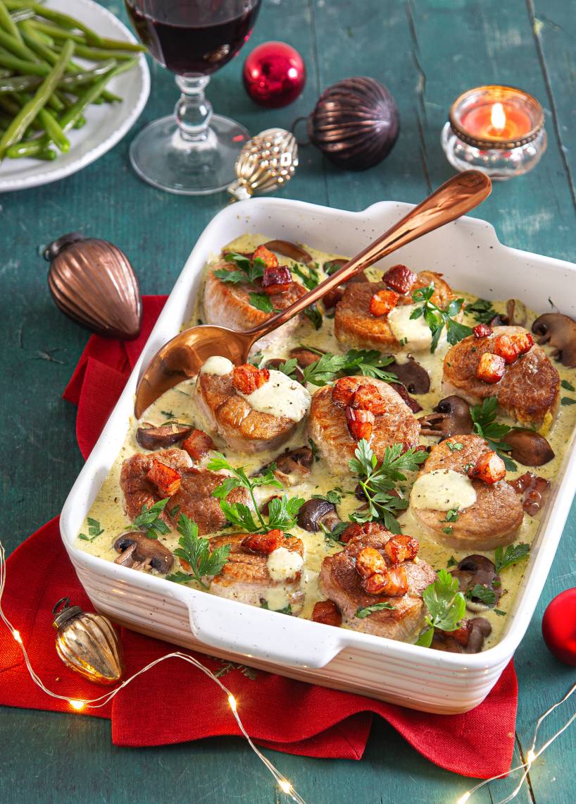 Ofen-Medaillons mit Speck in Winterrahm