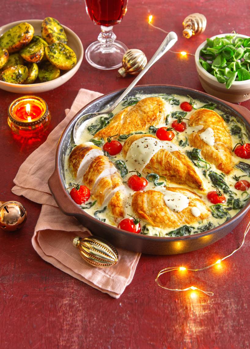 Weihnachtszauber-Hähnchen in Parmesansoße