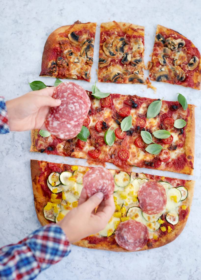 Blitzpizza  vom Blech ohne Hefe