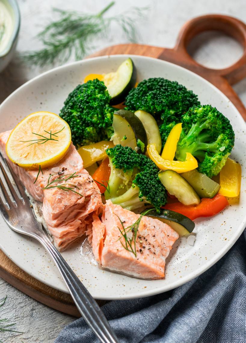Lachs mit Gemüse