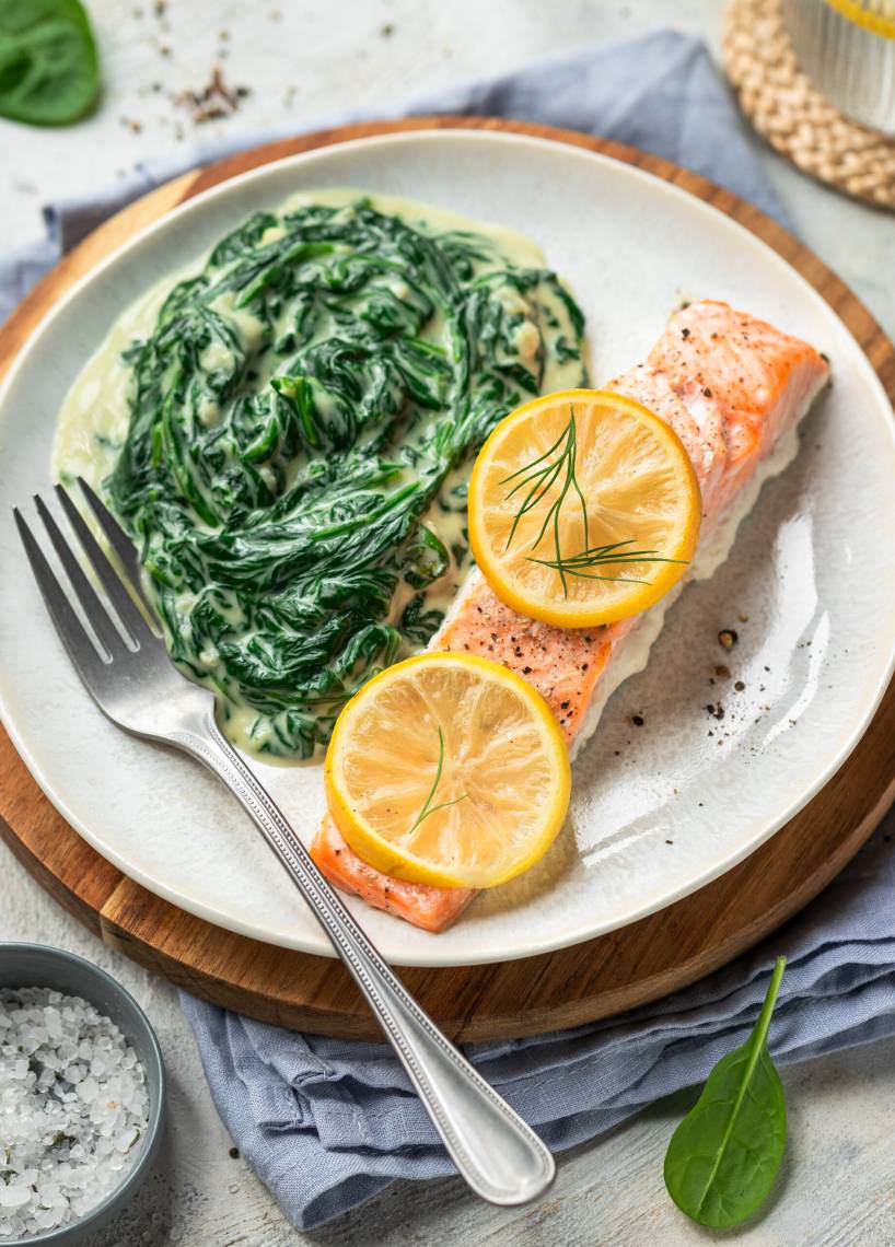 Lachs mit Spinat
