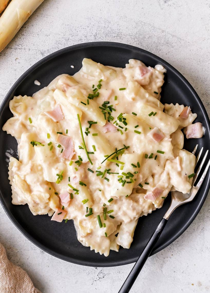 Farfalle mit Schinken und Spargel