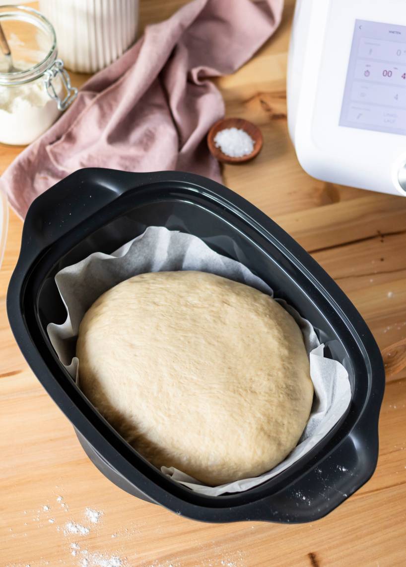 Hefeteig im Dampfgaraufsatz gehen lassen