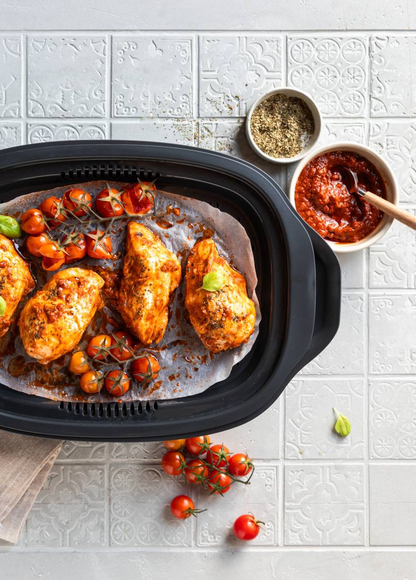 Mediterranes Pesto-Hähnchen aus dem Dampfgarer