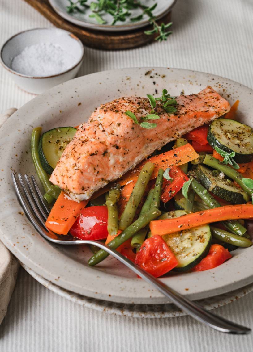 Schneller Gemüse-Mix mit Lachs
