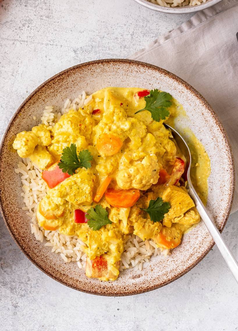 Hähnchen mit „Sweet Curry“ Schmandsoße