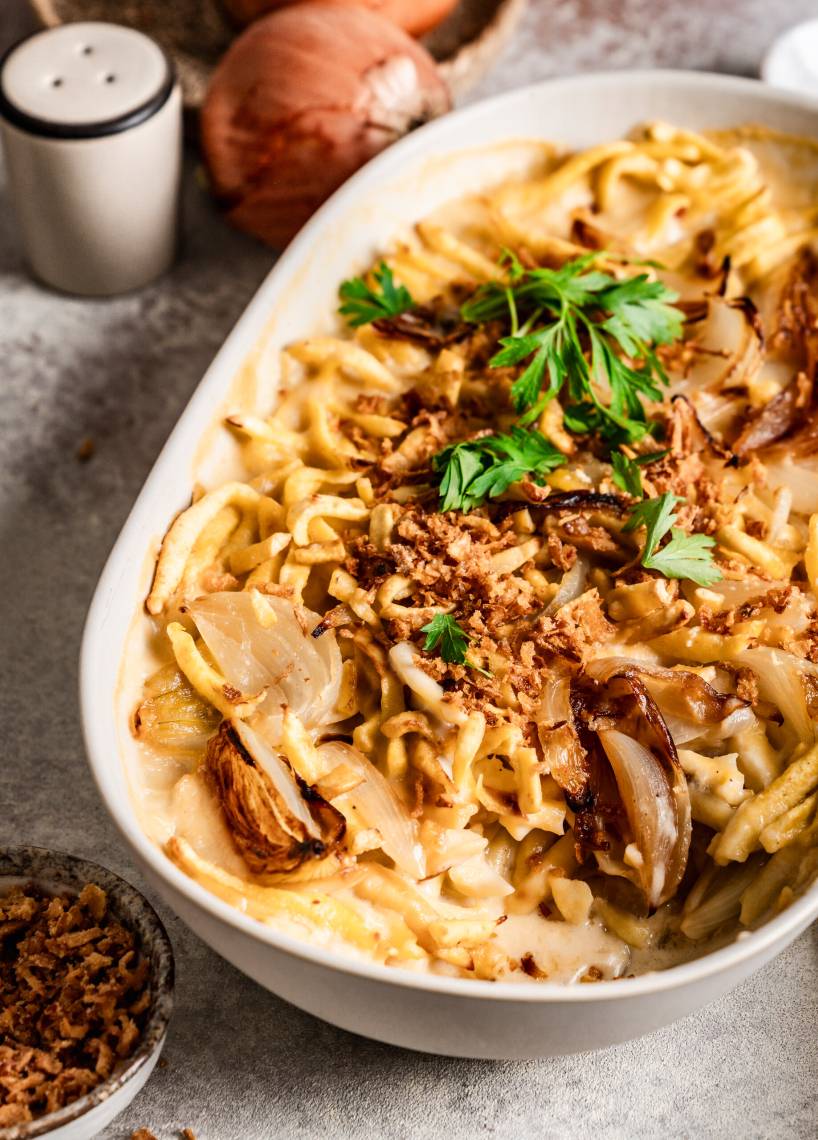 Spätzle-Auflauf "Cheese & Onion"