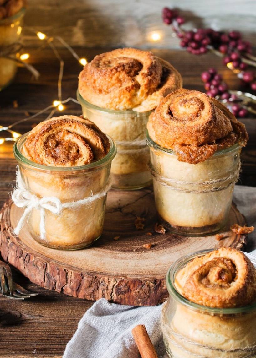 Zimtschnecken im Glas