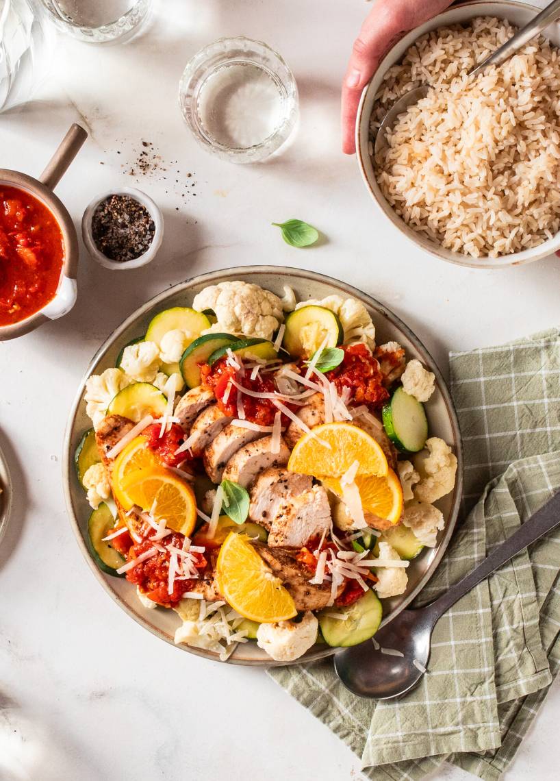 Italienisch All in One kochen mit Hähnchen