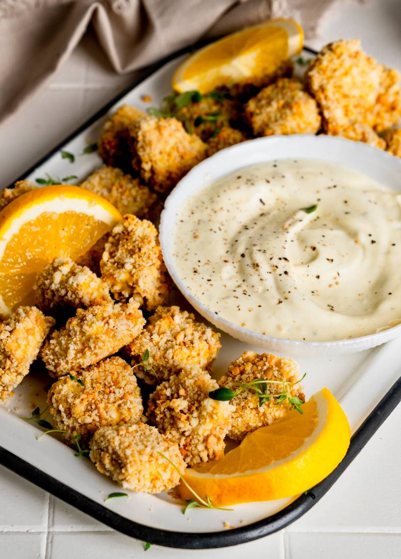 Tofu-Nuggets mit Joghurt-Orangen-Dip