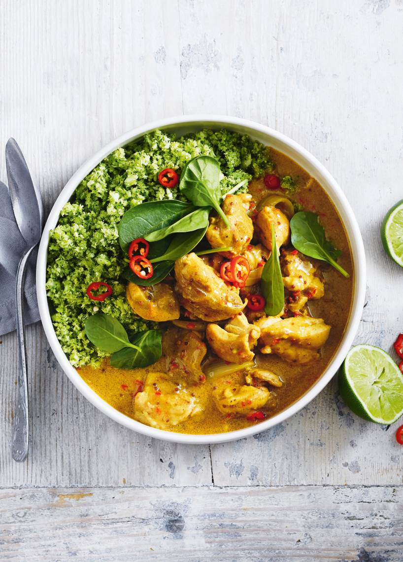 Hähnchencurry mit Brokkoli-Blumenkohl-Reis All in One