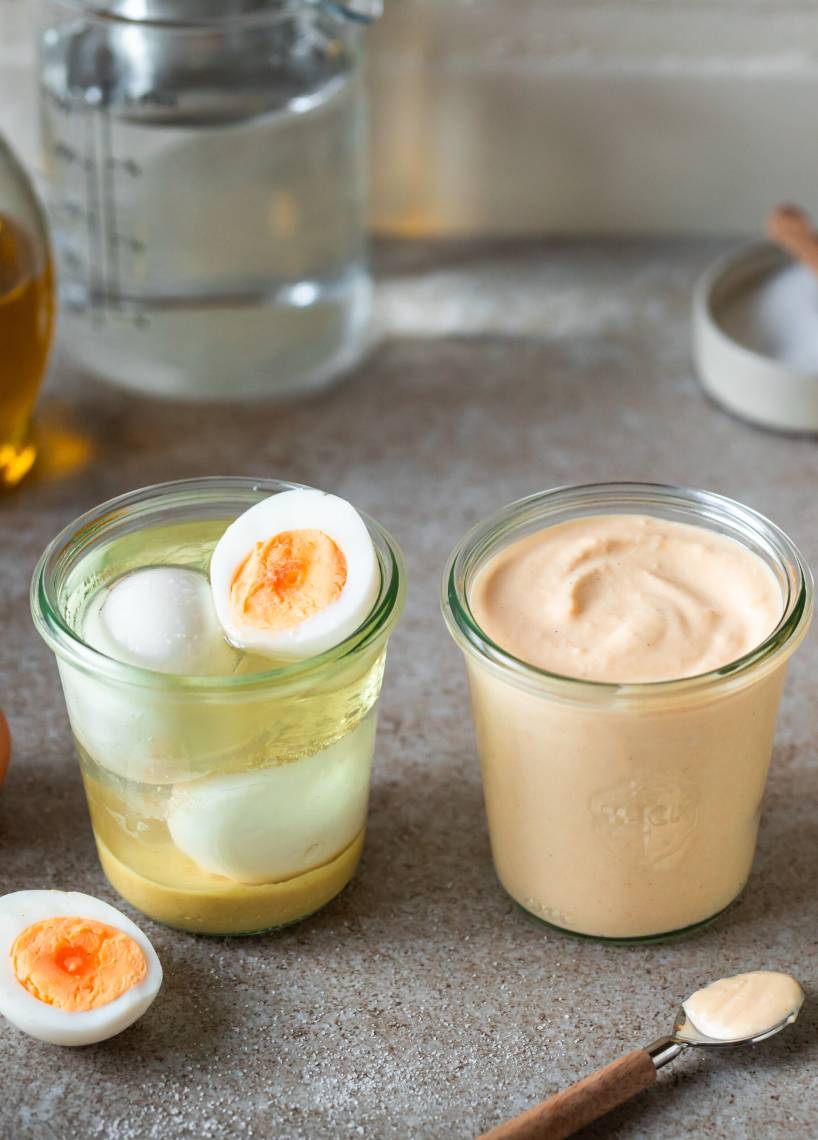 Mayo aus gekochten Eiern