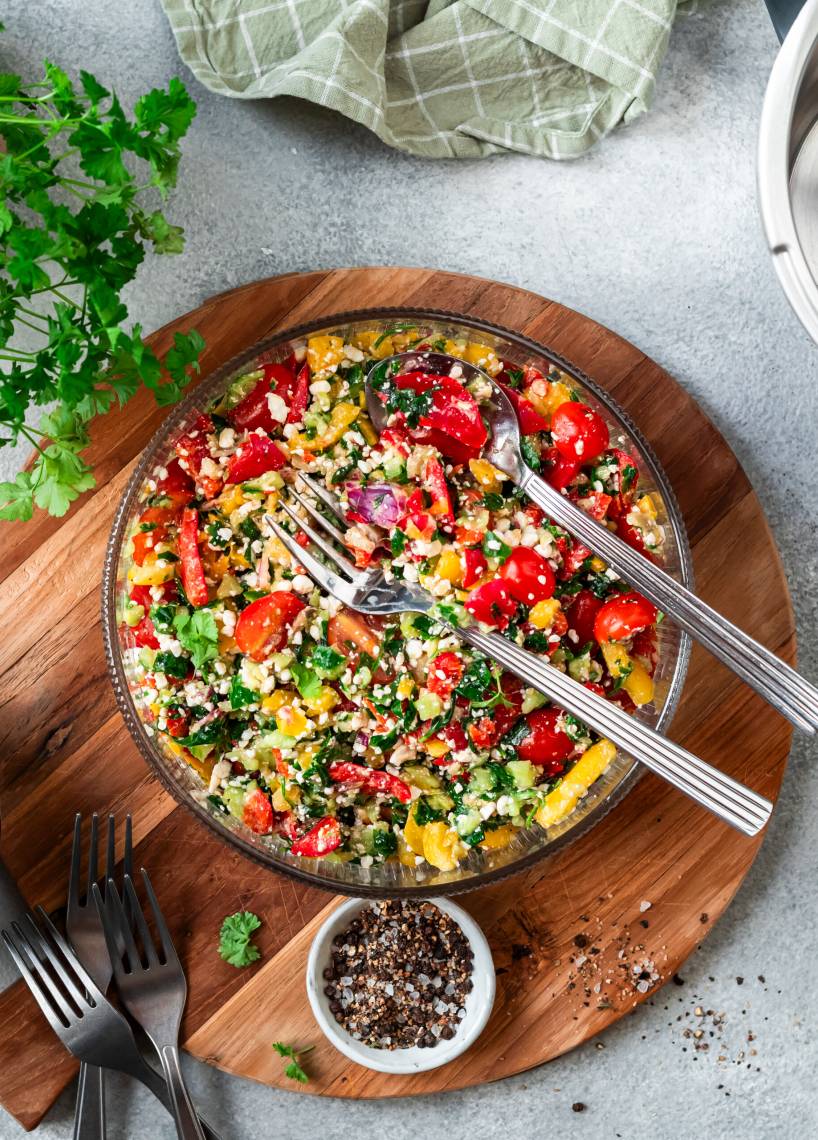 High Protein-Salat mit Hüttenkäse-Salat