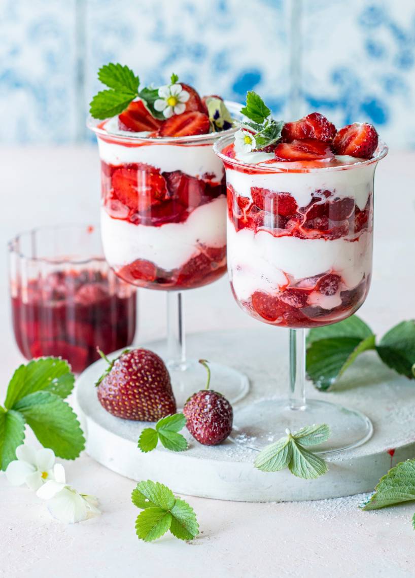Erdbeer-Vanillejoghurt-Dessert