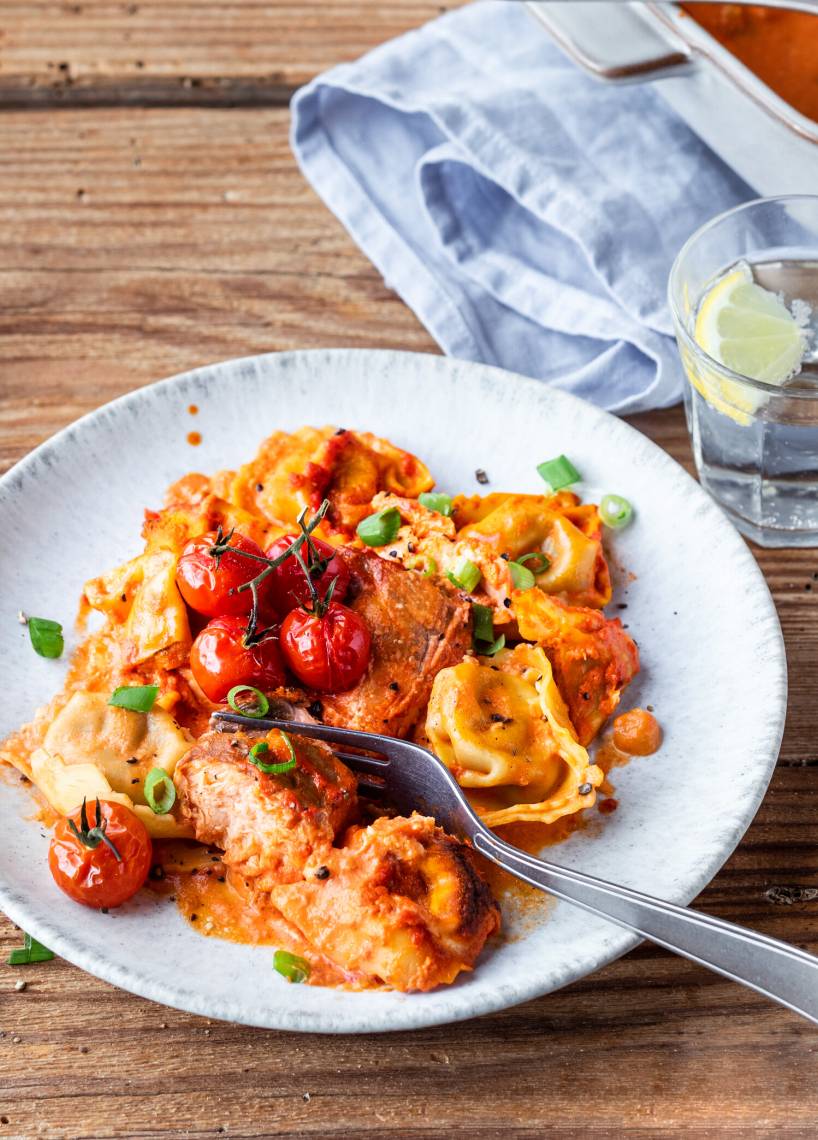 Ofen-Lachs à la Ravioli