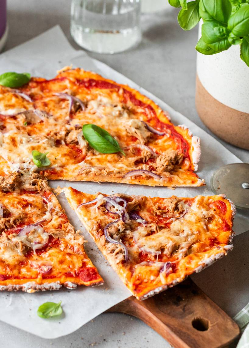 Schnelle Thunfisch-Proteinpizza