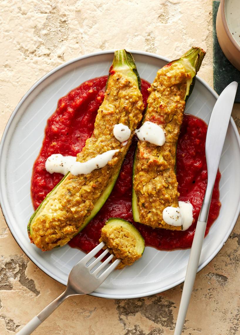 Zucchini-Falafel-Schiffchen