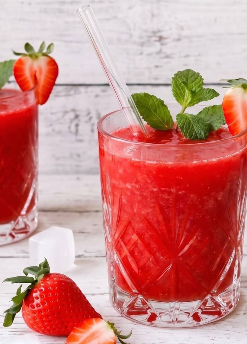 Alkoholfreier Frozen Erdbeer Limes