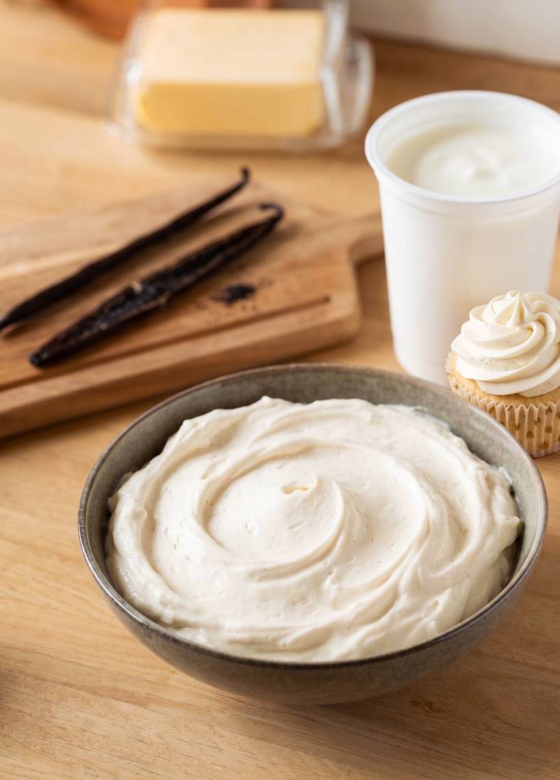 Leichte Joghurt- Vanille-Buttercreme