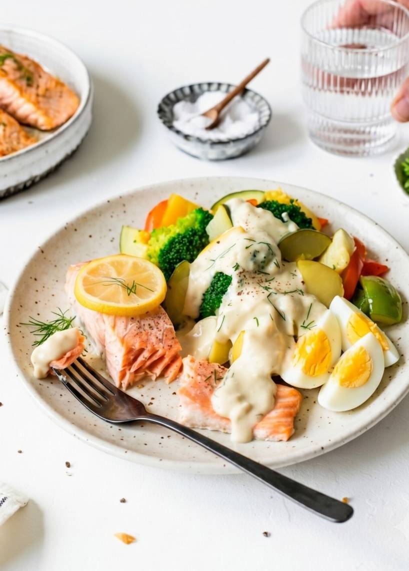 Low-Carb-Lachs mit Honig-Senf-Soße