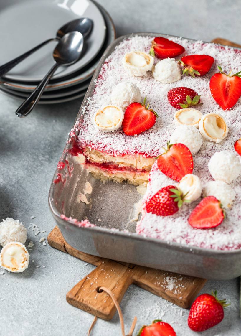 „Raffaello“-Erdbeer-Tiramisu