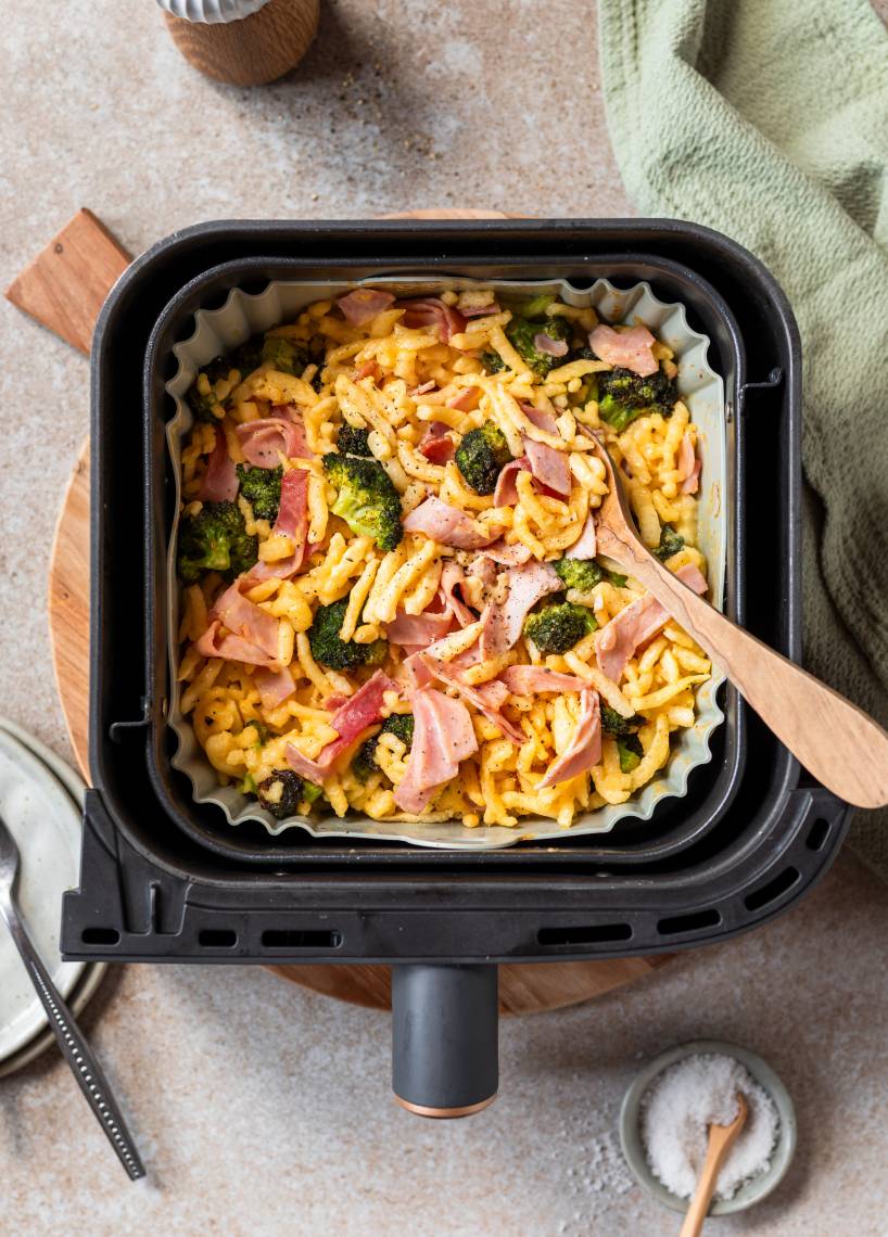 5-Zutaten-Spätzle mit Hollandaise im Airfryer