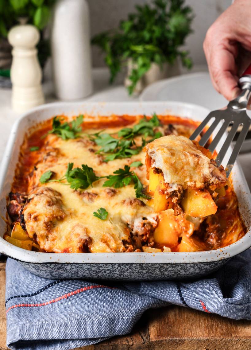 Kartoffel-Hack-Bechamel-Feierabendblech