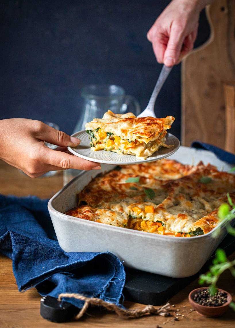 Kürbis-Spinat-Lasagne
