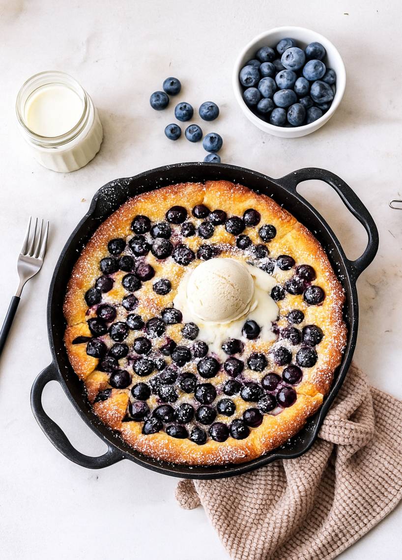Ofenpfannkuchen mit Heidelbeeren