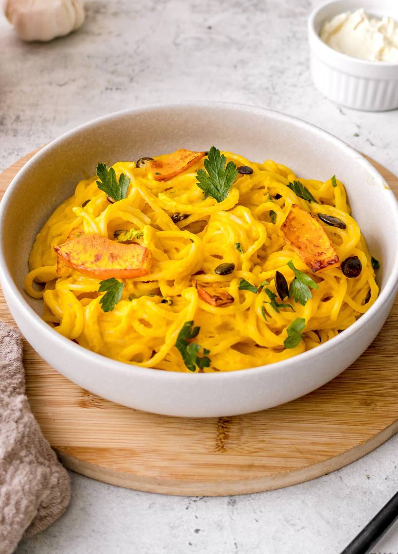 15-Minuten-Pasta mit Kürbiscremesoße