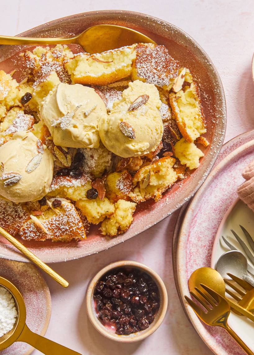 Vanilleschmarrn mit gebrannten Mandeln