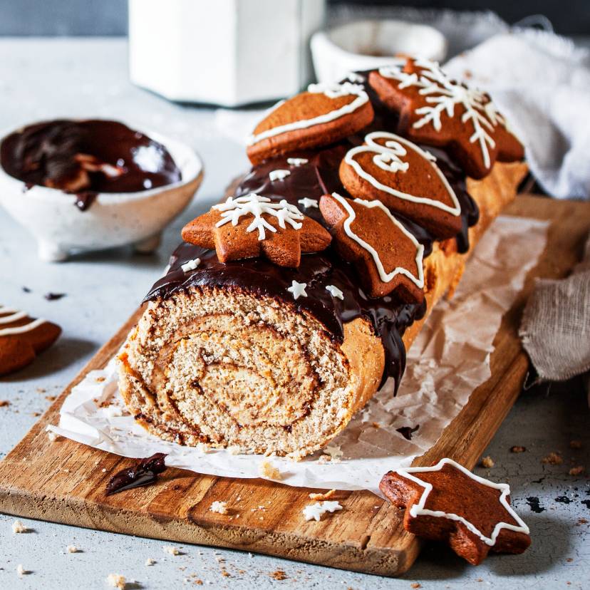Lebkuchen-Biskuitrolle