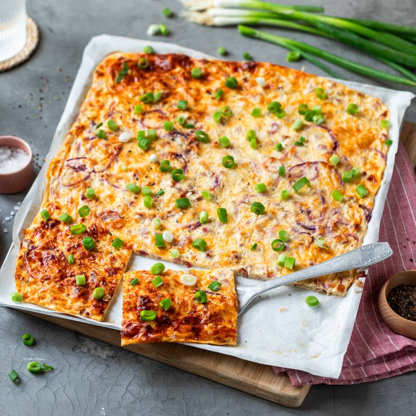 Schüttelpizza à la Flammkuchen