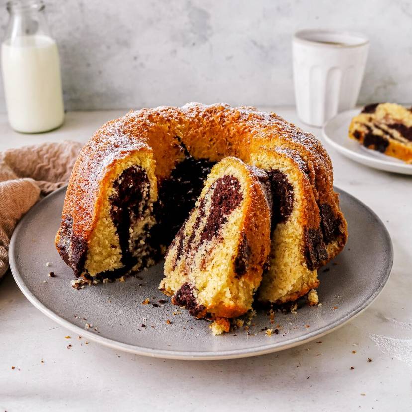 Marmorkuchen angeschnitten