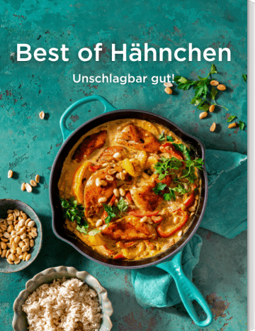 Pfanne mit Hähnchen in Erdnusssoße
