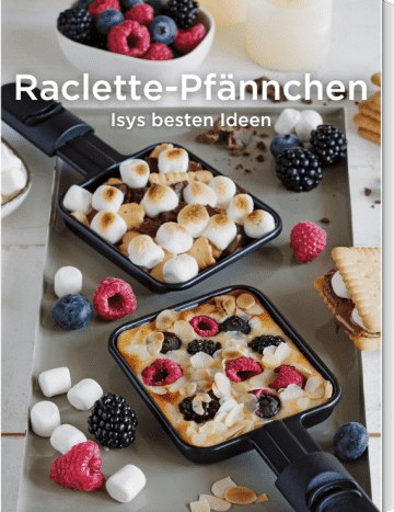 Raclette-Pfännchen mit Marshmallows und Beeren