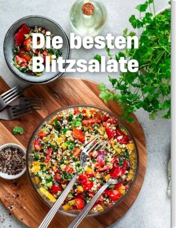 Blitzsalate, Top-Shot von einem bunten Gemüsesalat